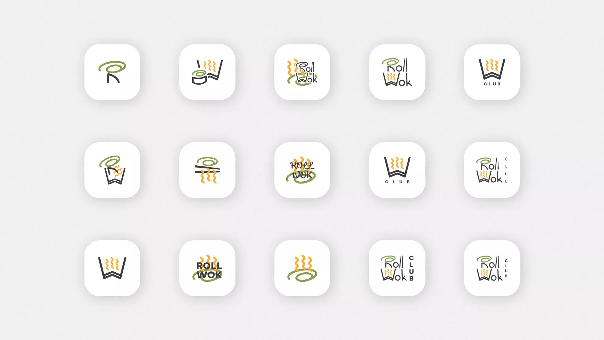 Разработка иконки приложения суши-бара «Roll Wok Club» в Гусеве